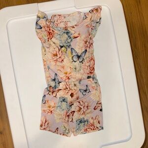 Posh Peanut Floral Butterfly Print Onsie and Shorts